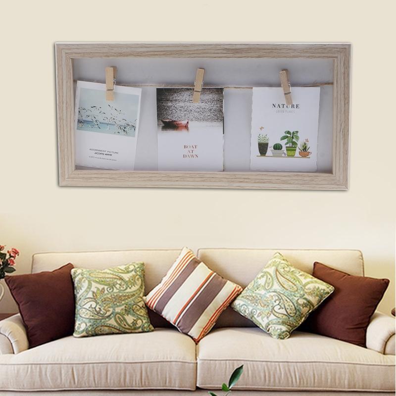 Rustic Wooden Picture Frames Clip Photo Holder Display Picture Board Clipboard