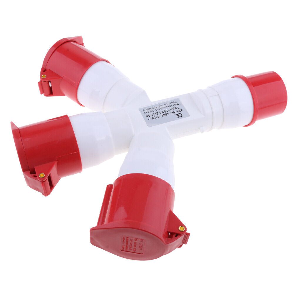 380V 32Amp  Industrial  Socket  Splitter Waterproof 3P+E