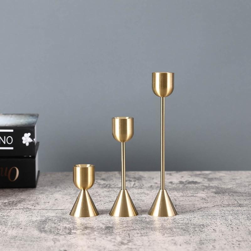 Metal Candle Holders 3pcs/set Wrought Iron Candlestick Cup Stand Holder