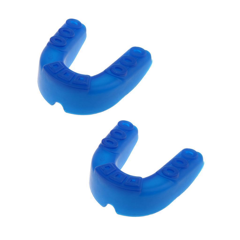2 Silicone Alignment Mouth Guards Boxing MMA Teeth Protector Gum Shield Blue