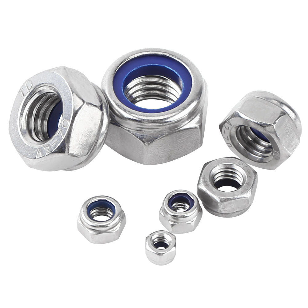 165pcs Stainles Steel Nylon Insert Locknut Assortment Kit M3 M4 M5 M6 M8 M10M12
