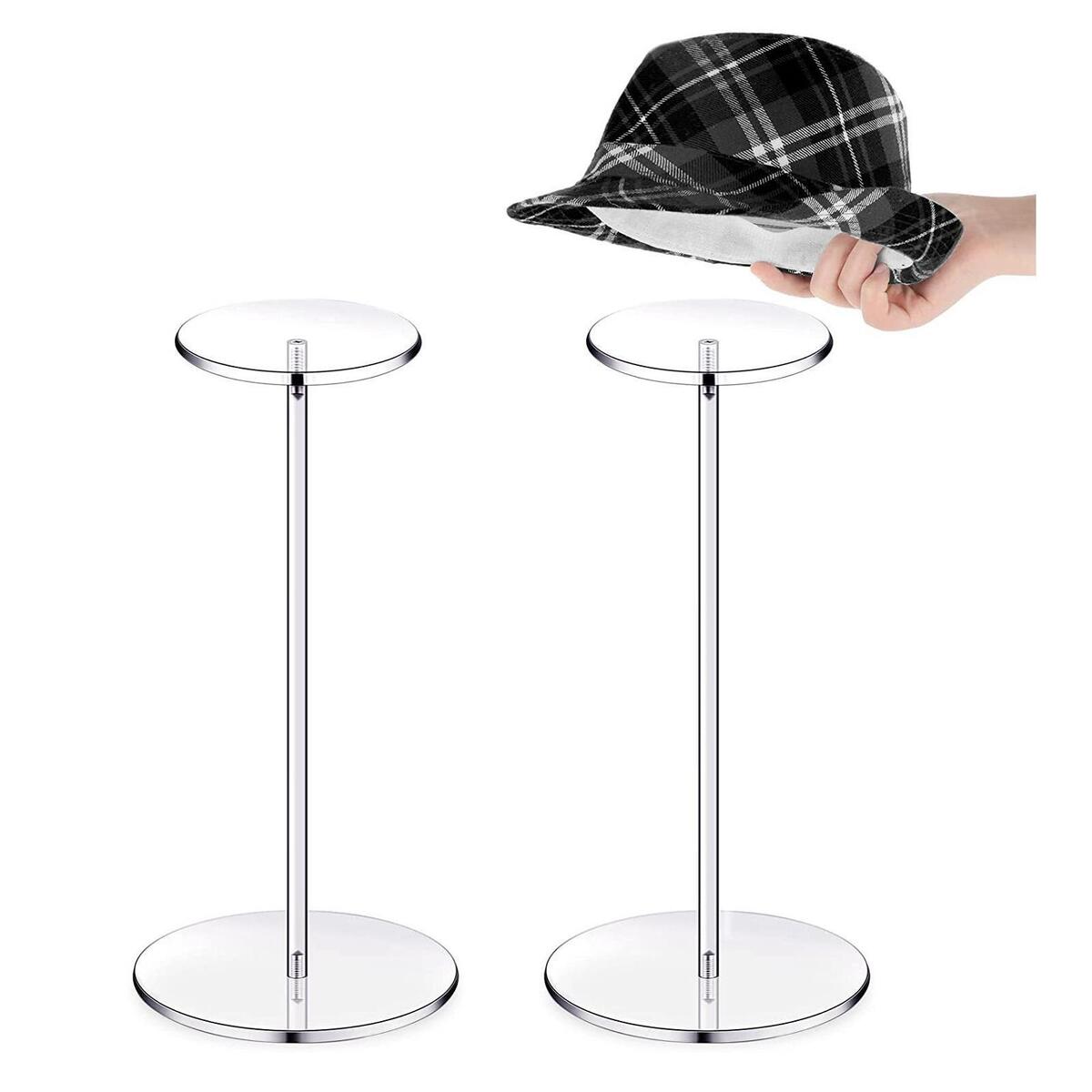 Acrylic Hat Stand Free Standing Storage Stand Wig Display Holder Decoration