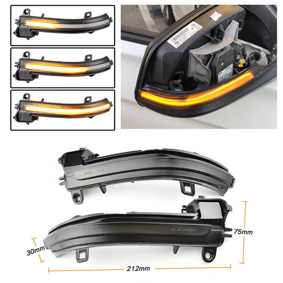 2xBlack Housing Yellow LED Rearview Mirror light Left&Right For BMW i3 2014-2018
