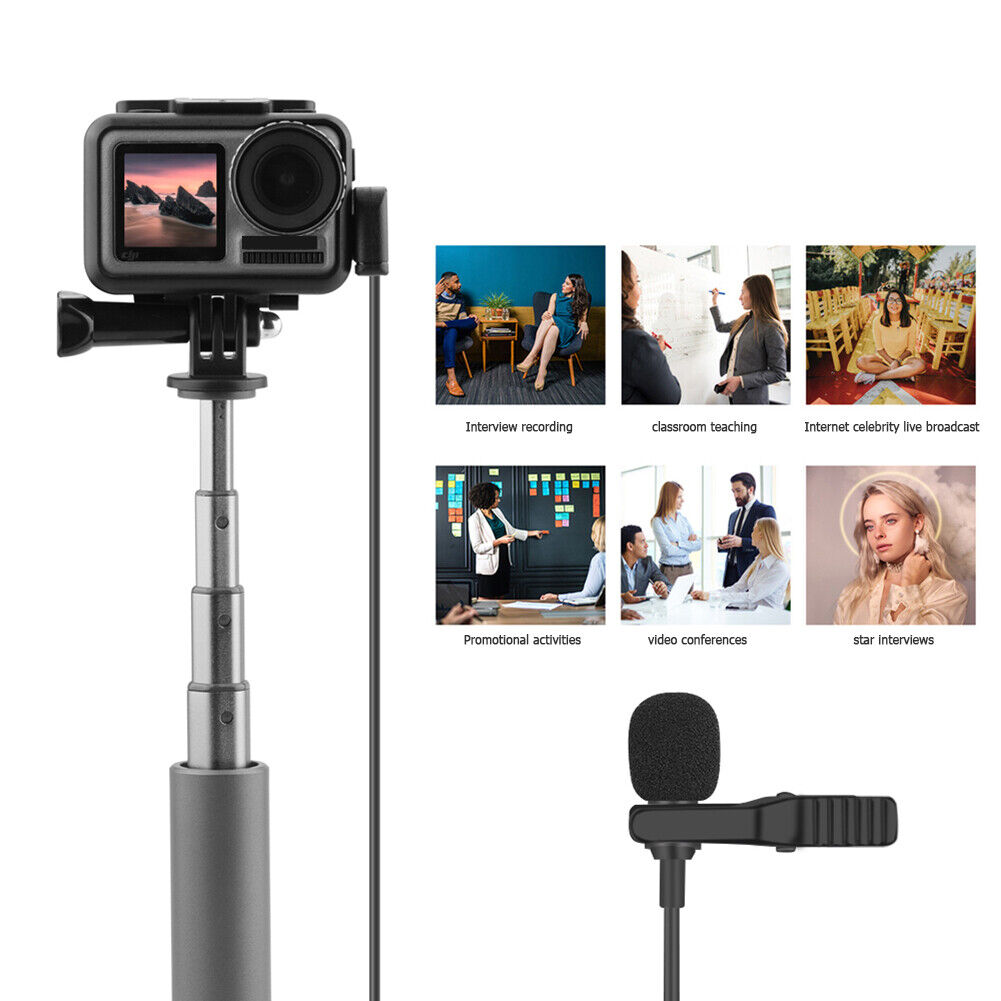 For OSMO ACTION Camera Vlog Video Recording 3.5mm Mini Clip-On Microphone