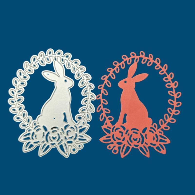 Easter Bunny Wreath Metal Cutting Dies Stencil DIY Scrapbooking Album Paper Card