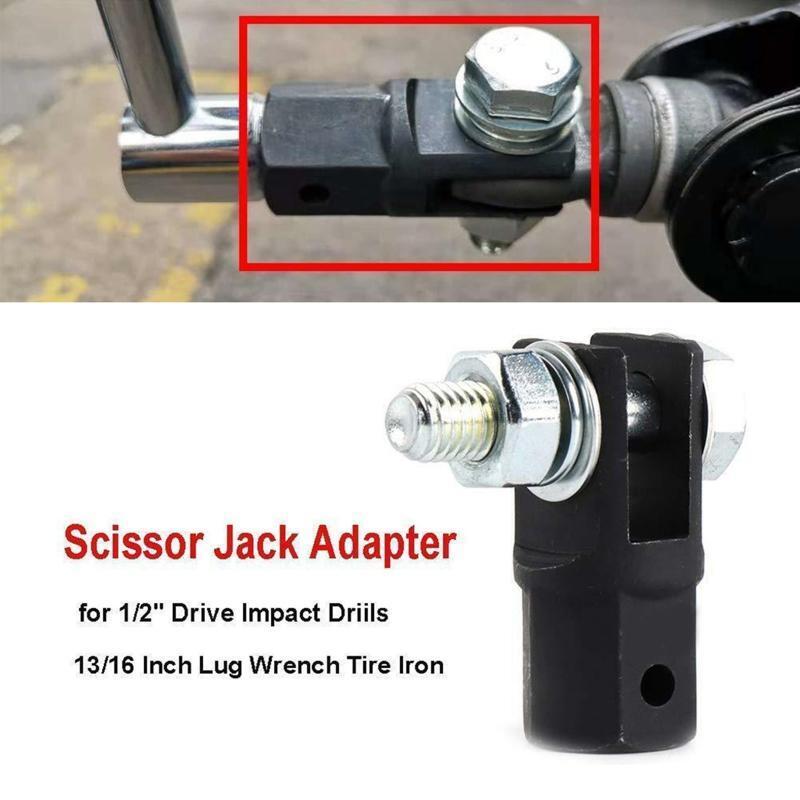 Scissor Jack Adaptor 1/2 in for Use with 1/2 Inch Drive or Impact Wrench Tools