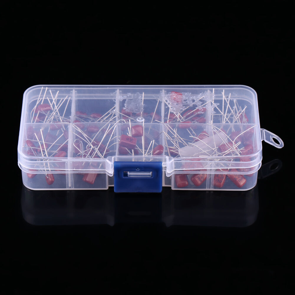 100Pcs 10 Values 10nF-470nF CBB Polypropylene Film Capacitors Set Assortment Kit