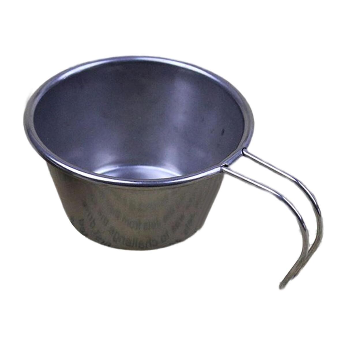 Stainless Steel Camping Cup 60ml with Handle Soup Bowl Heat Resisting Sturdy