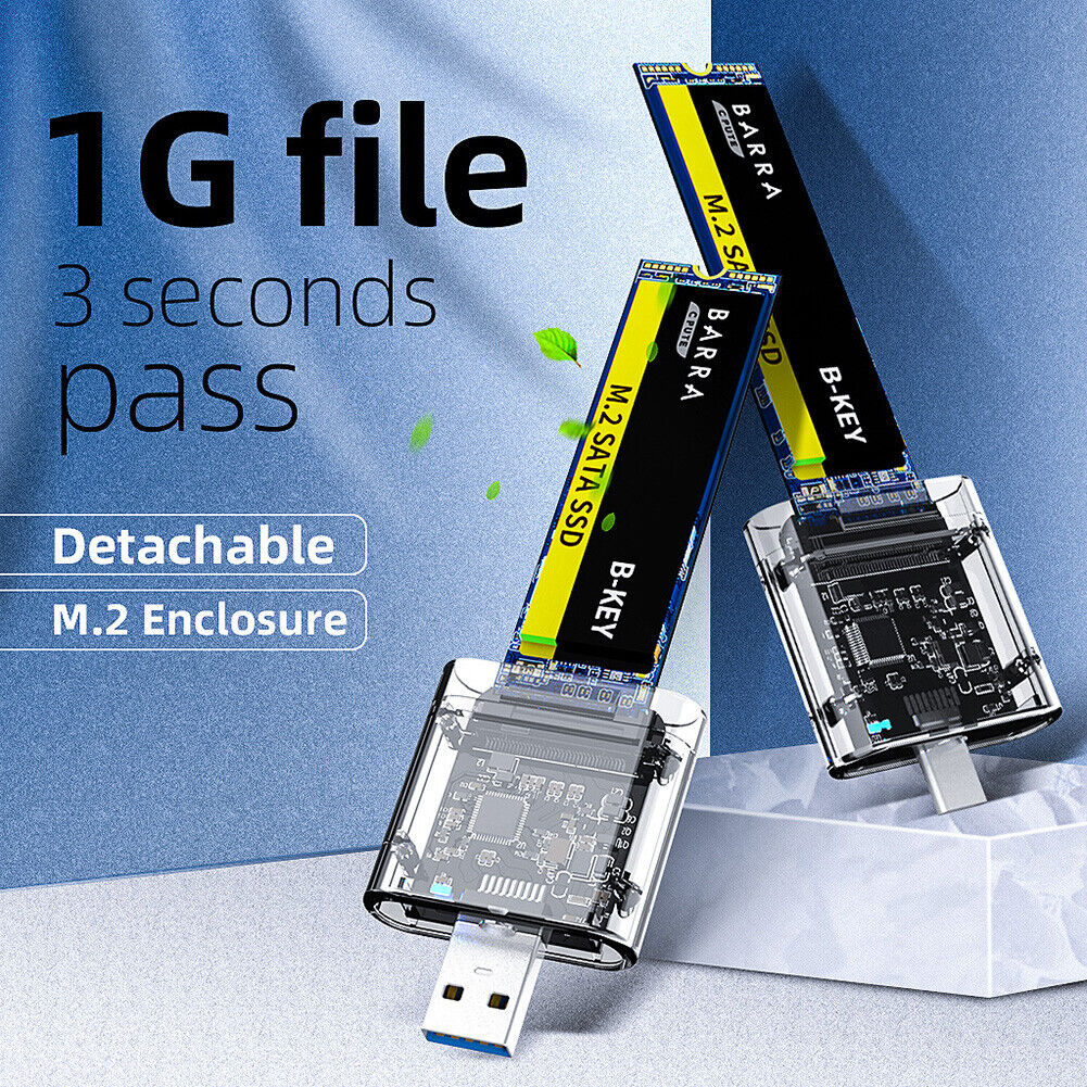 M2 SSD Case M.2 to USB3.0 Gen 1 SATA NGFF Hard Disk Enclosure Box (No Shell