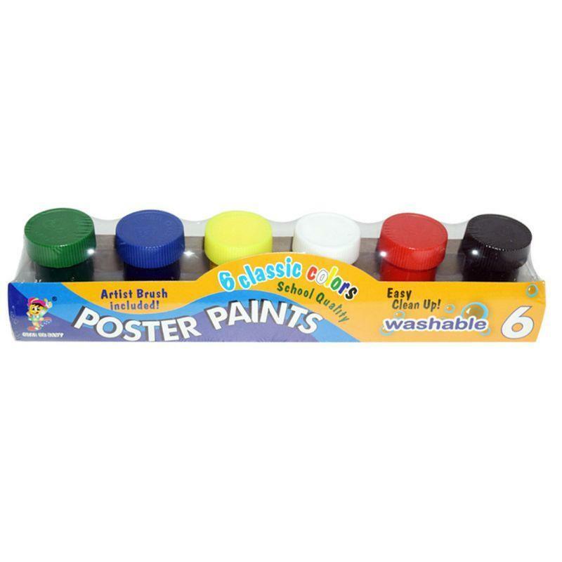 20ml 6 Vibrant Colors Washable Gouache Paint for Kids School Finger Paint