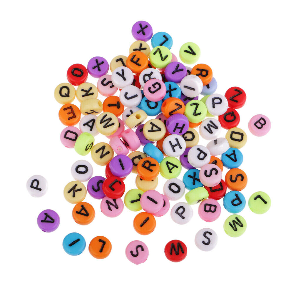 100 Pcs Alphabet  DIY Letter  For Jewelry Craft Colored