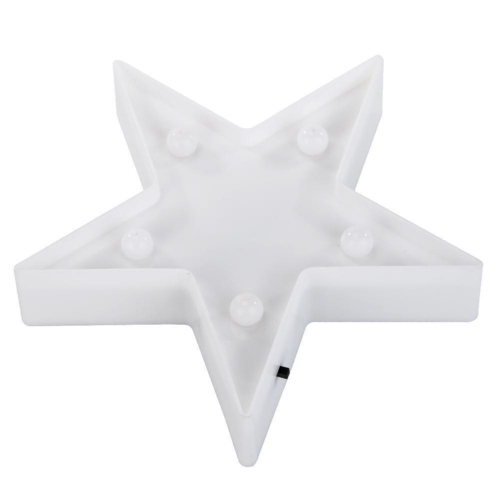 Star Shaped LED Night Light Household Club Indoor Kid Bedroom Decor (White)