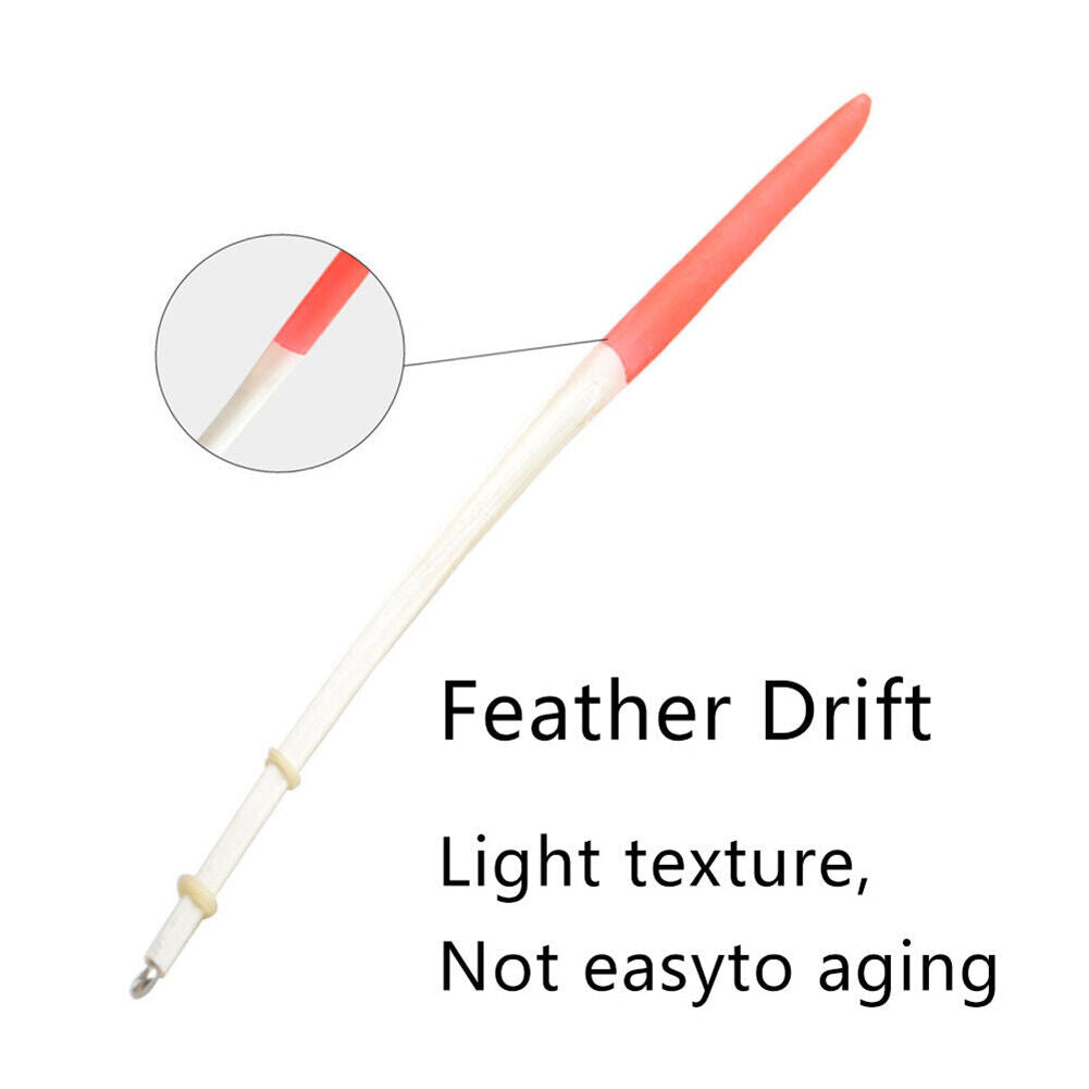 10pcs 18.5cm Feather Float Hard Tail Fishing Float with Rings for Fishing