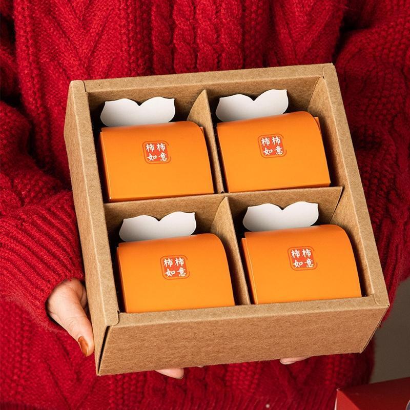 Persimmon Gift Boxes 5pcs/set Creative Fruit Shape Package Case Supplies