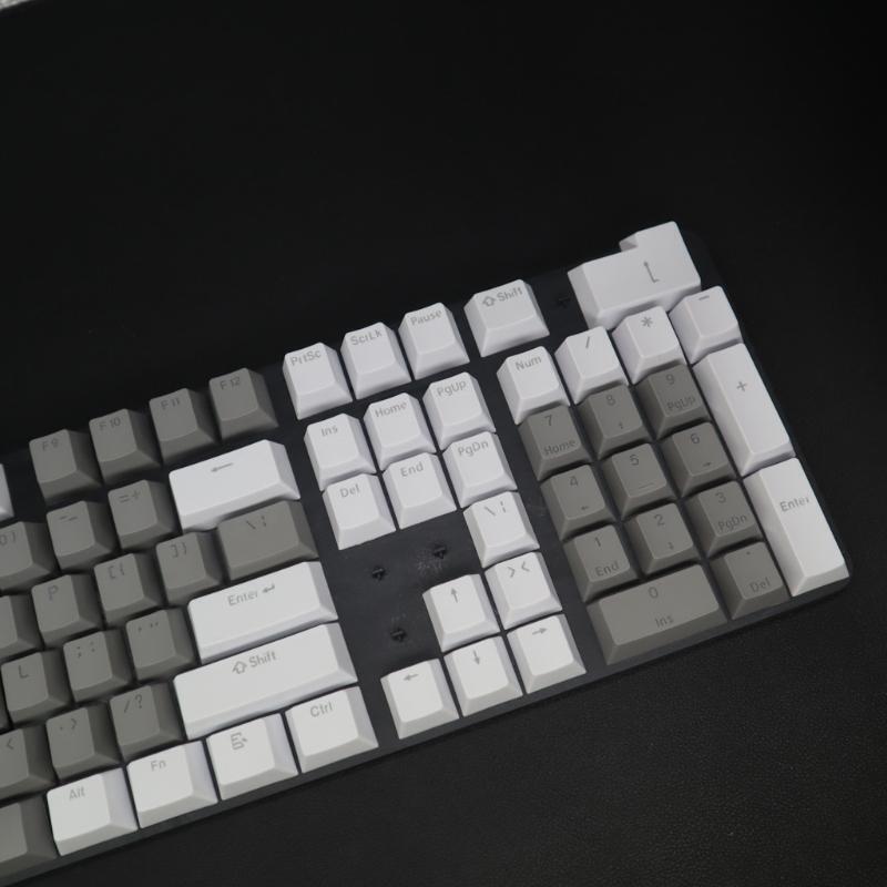 104Pcs PBT Light Transmitting Keycap 2 Color Key Cover for Mechanical Keyboard