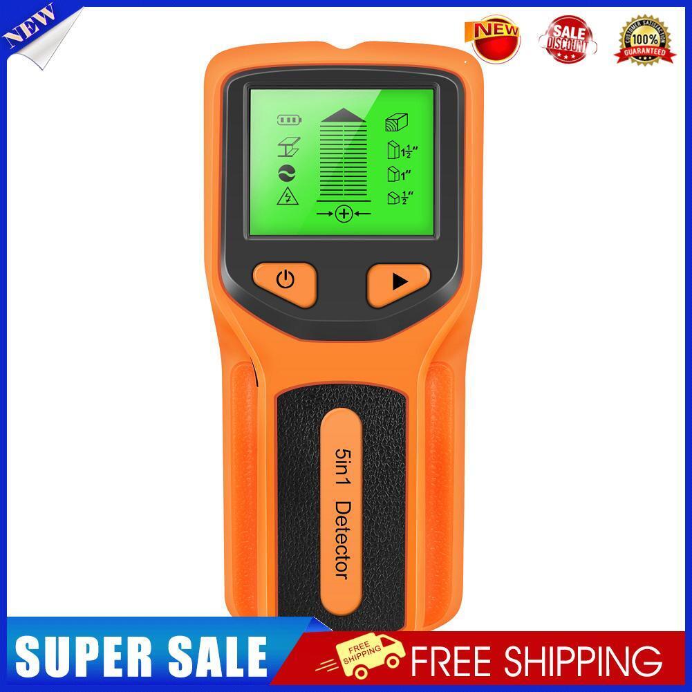 5-in-1 Professional Wall Stud Detector for AC Wire Metal Detection (Yellow)
