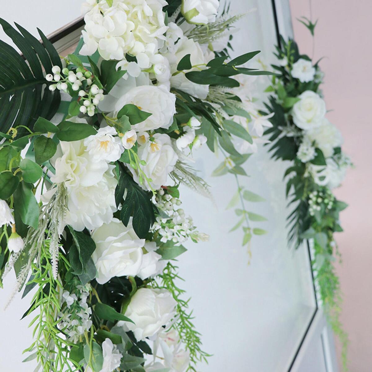 2x Silk Wedding Arch Flowers Kit Eucalyptus Leaf Garland for Window Wedding