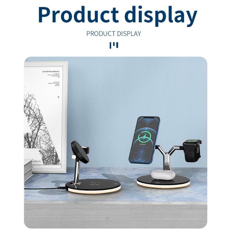 15W Wireless Fast Charging Dock Station Compatible with i Watch Air Pods 1/2/Pro