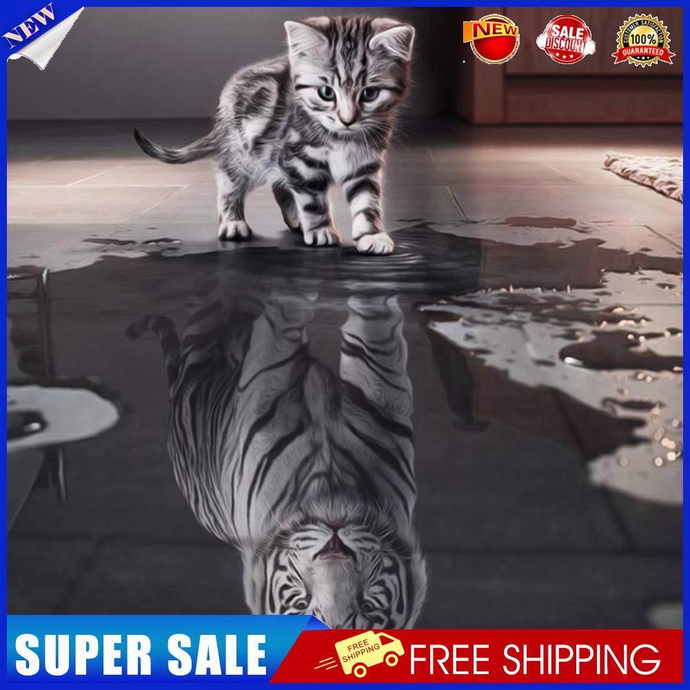 5D DIY Round Drill Diamond Painting Cat Cross Stitch Embroidery (30x30cm)