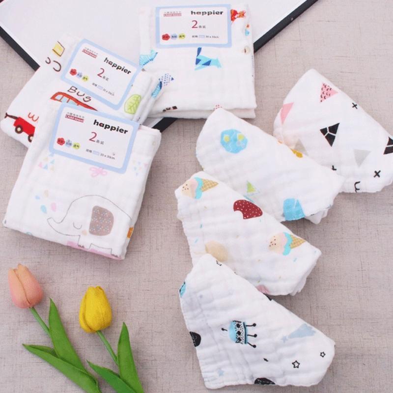 Portable Seersucker Handkerchief Infants Small Towel Cotton Hankies Small Towel