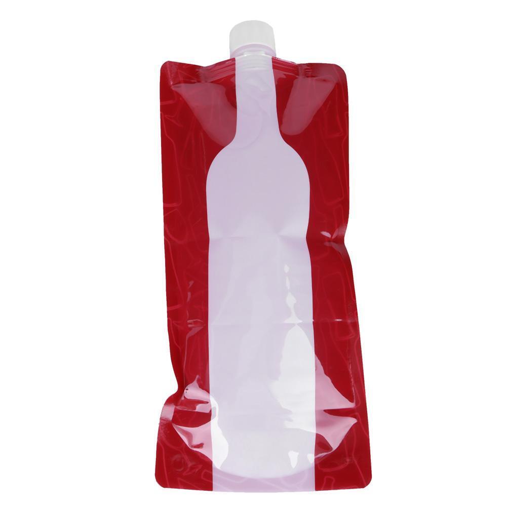 Portable 750mL Foldable Outdoor Camping Hiking PE Water Bag (Red)