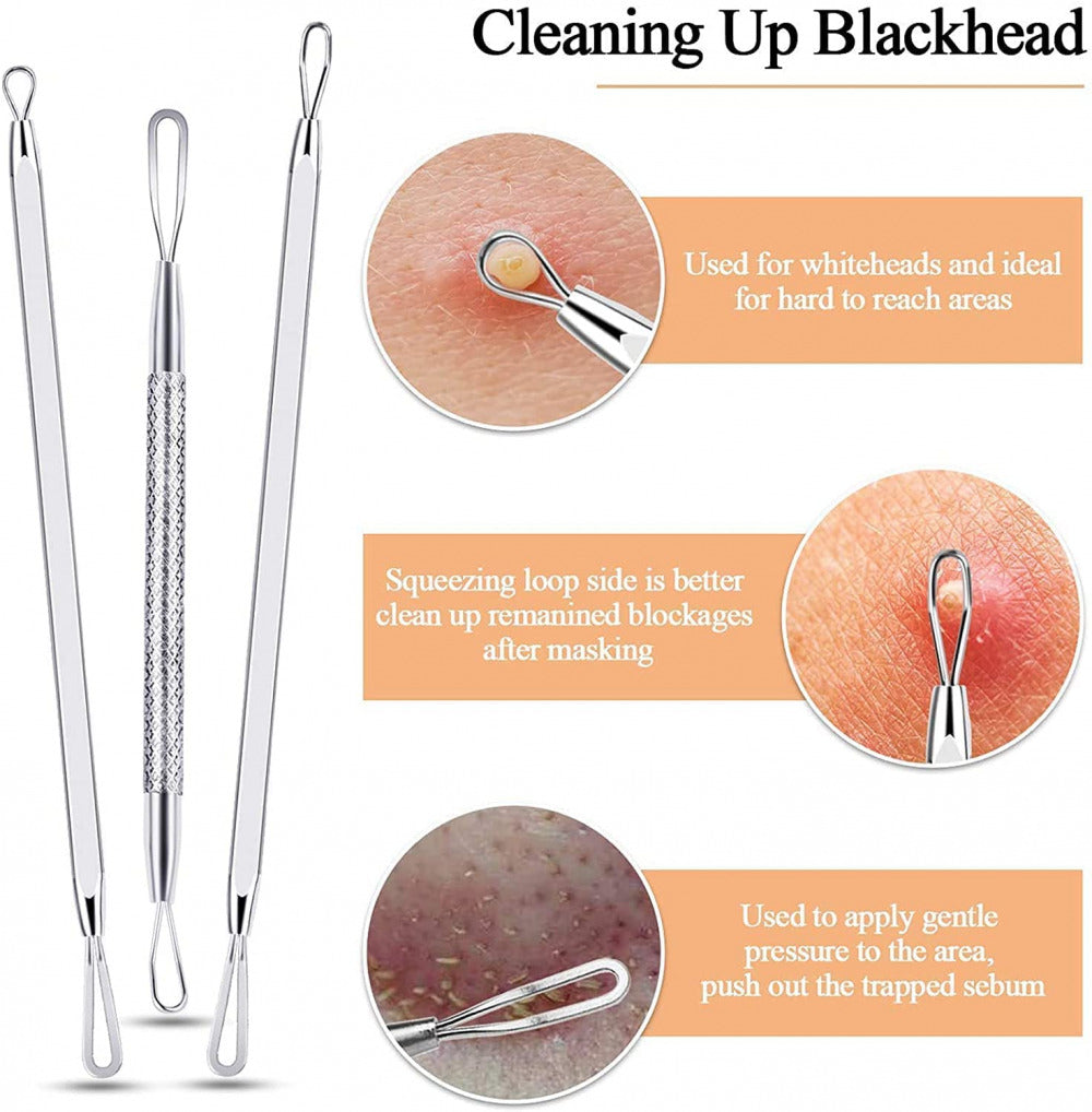 Stainles Steel Blackheads Acne Acne Face Extractor Skin Care Acne Tool 10pcs
