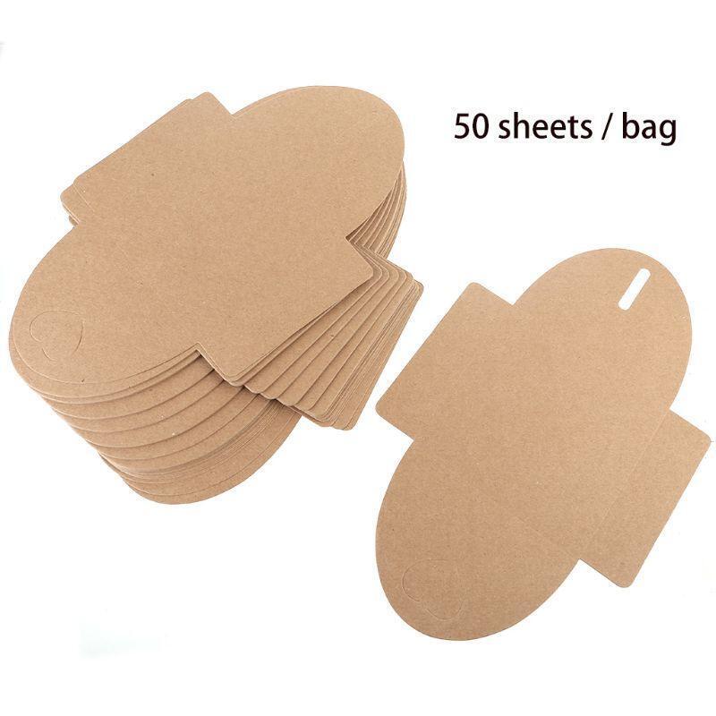 Simple Heart Kraft Envelopes Dvd Sleeves 5.1x 5.1'' for Office Wedding Gift 50PC