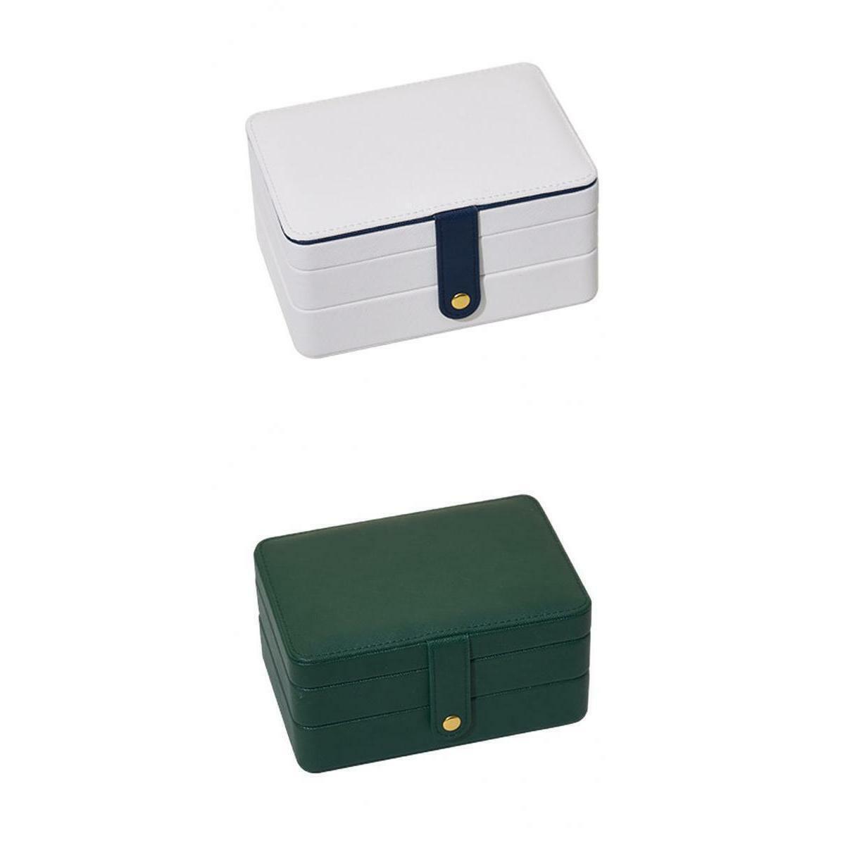 2Pcs Doubel Layer Jewelry Storage Boxes Studs Earrings Ring Watch Large