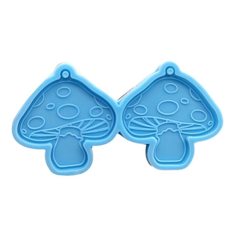 3Pieces Mushroom Shape Pendant Keychain Mold Epoxy Earring Mold Decor DIY