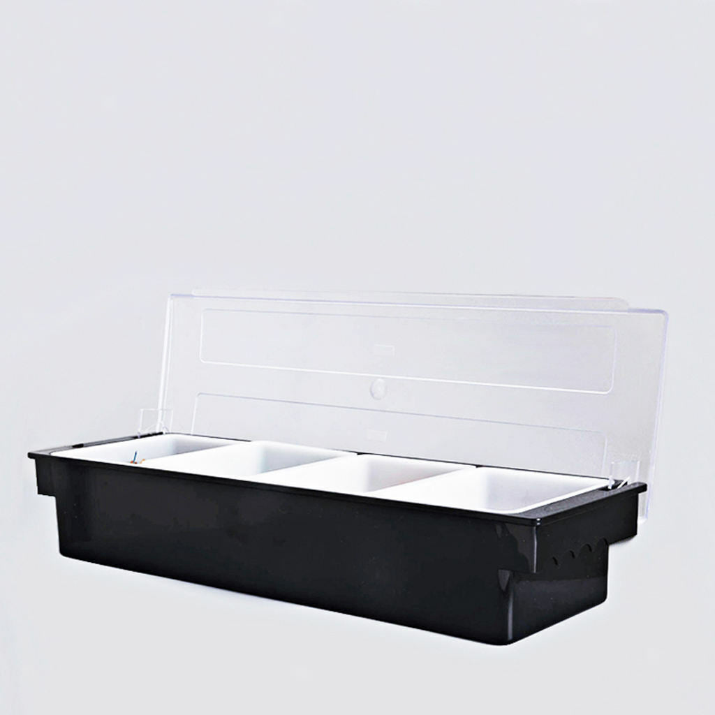 Large Condiment Server Organizer on Ice with Containers and Lid  Serving Bar