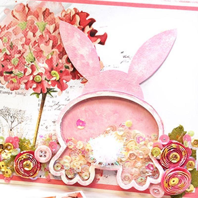 Cute Easter Bunny Shaker Metal Cutting Dies Stencil DIY Scrapbooking Template