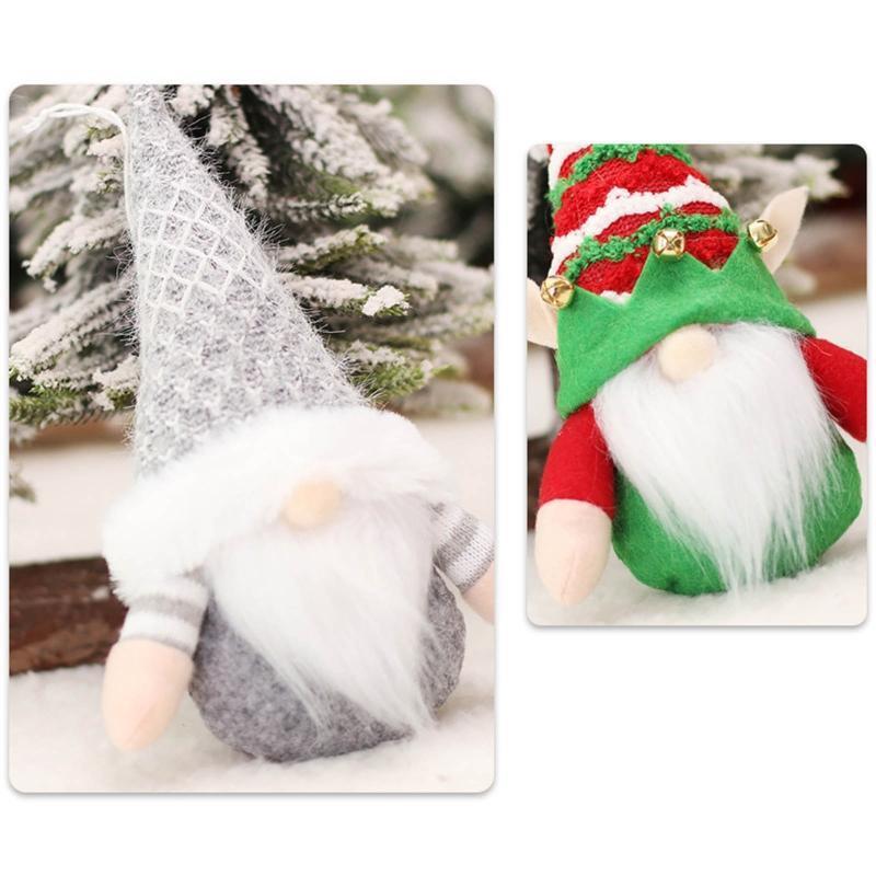 Christmas Hanging Gnome 1 Set Antlers Elf Knitted Hat Decor Present Supplies