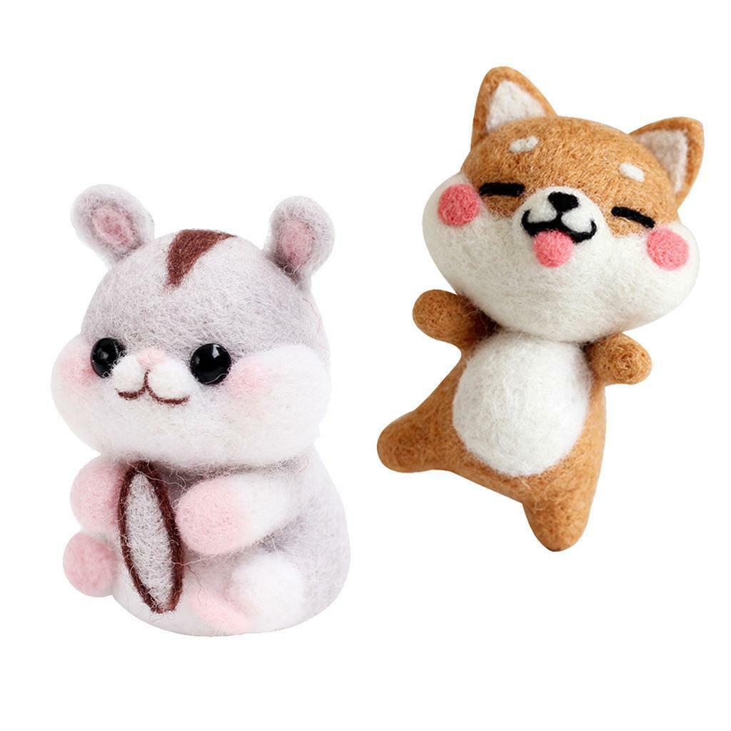 2  Needle Felting Kits  Needlecraft Cartoon Hamster
