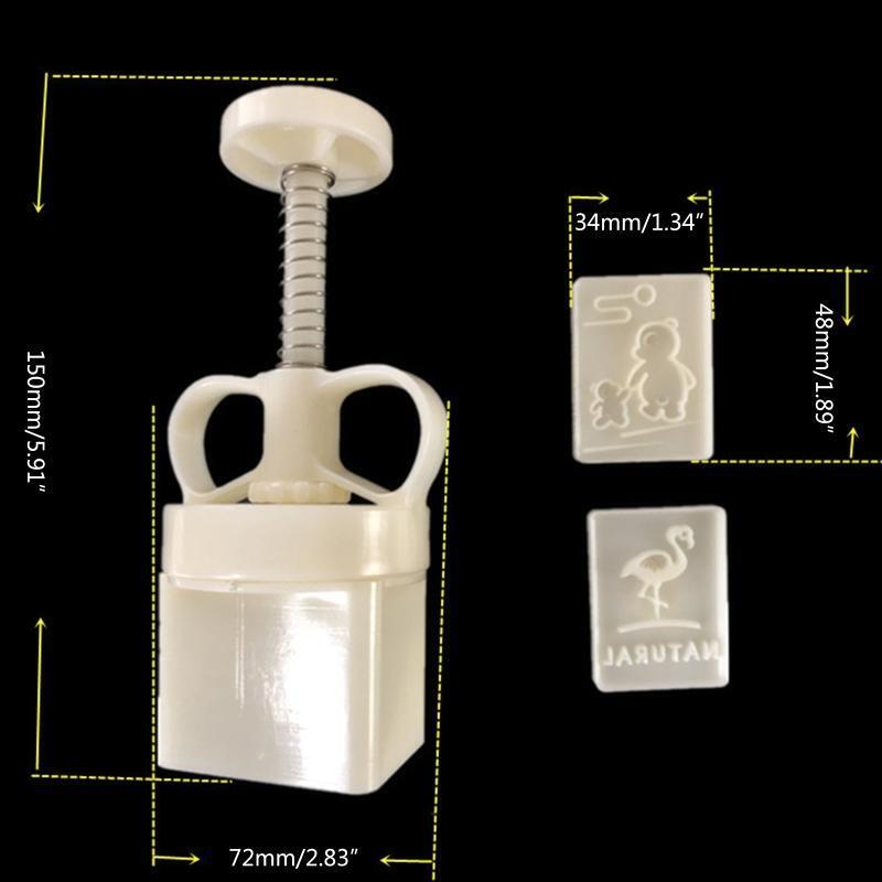 50g 2pcs Cookie Stamps Thickness Adjustable Moon Cake Mold Set Hand Press Cutter