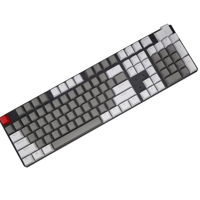 104Pcs PBT Light Transmitting Keycap 2 Color Key Cover for Mechanical Keyboard