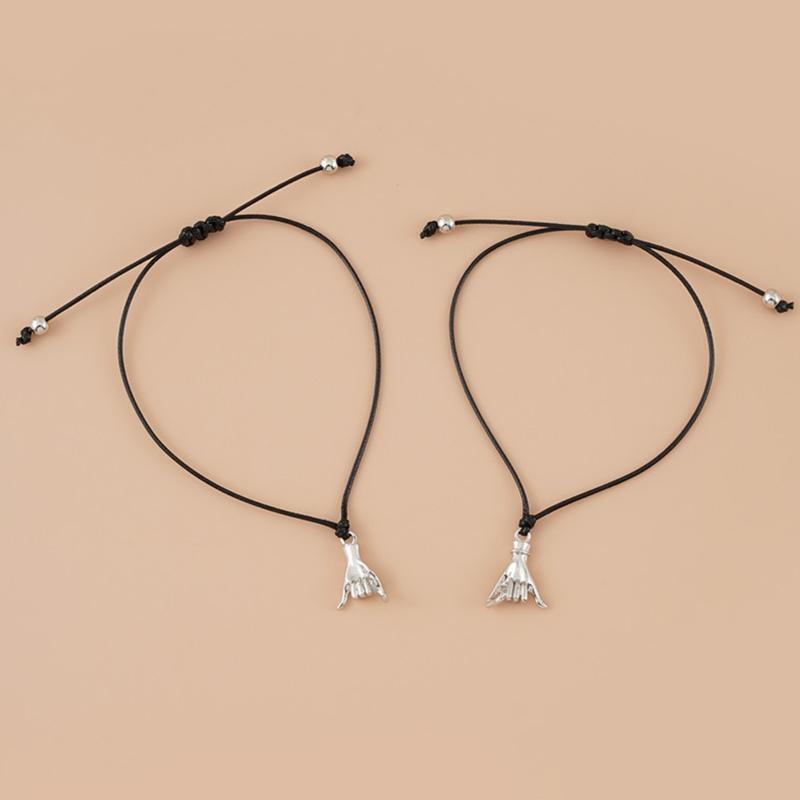 2 Pieces/set Matching Bracelets for Couples Pinky Gesture Bracelets  Boyfriend