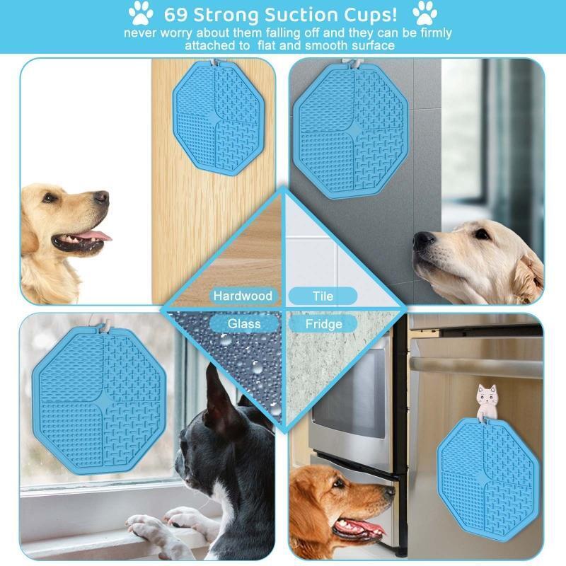 2Pcs Dog Licking Pad for Wet Food Slow Feeder with Suction Cups Puppy Treat Mat