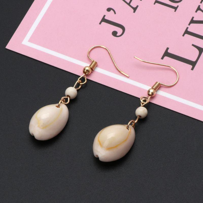 Natural Simple Cowrie Shell Hook Dangle Drop Earrings For Women Fashion Jewelry