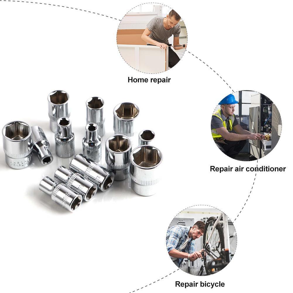 46pcs/set Chromium Vanadium Steel Combination Repair Wrench Socket Spanner