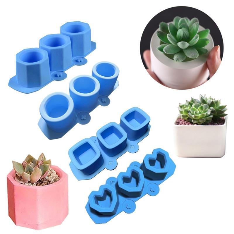 Round Candle Jar Silicone Molds for DIY Cement Concrete Plaster Square Mould