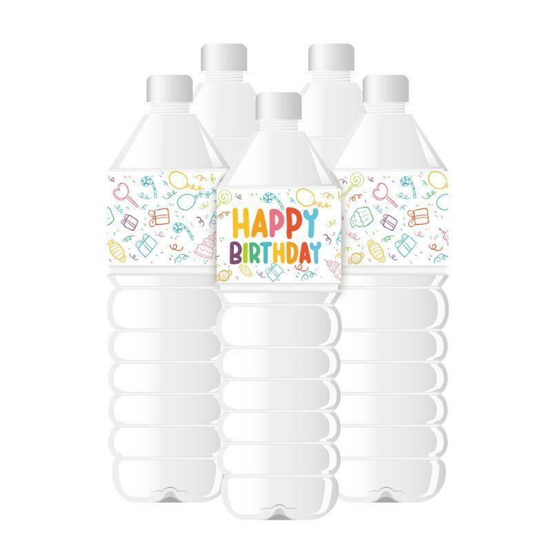 Water Bottle Label Wrappers Kids Birthday Party Supplies Decoration Baby Shower