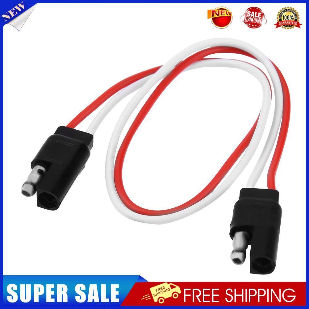 2-Pin SAE Plug Trailer Light Wiring Harness Extension Flat Wire Connector