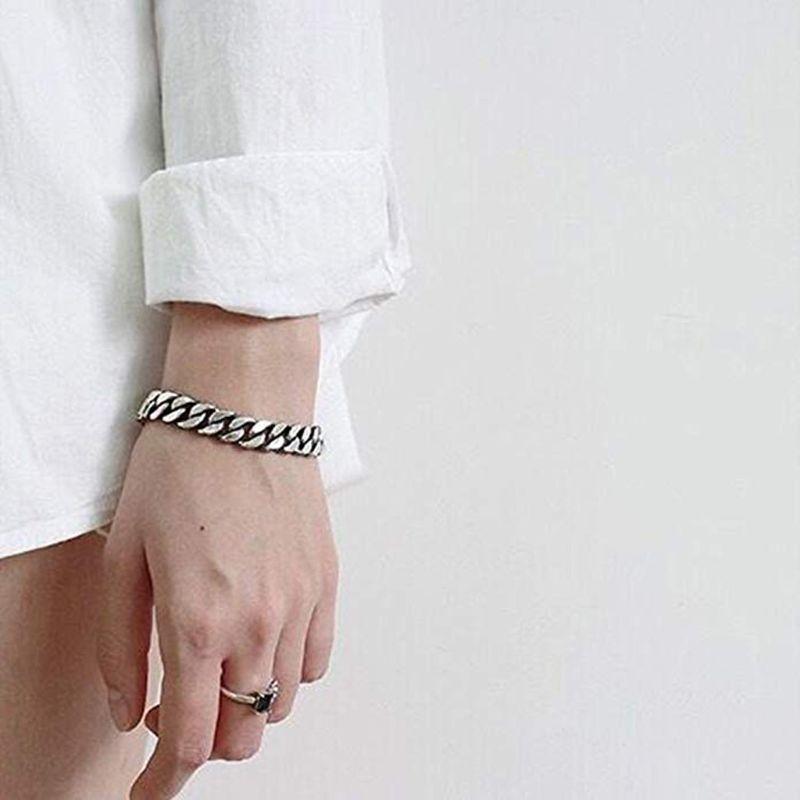 9mm Width Curb Chain Link Bracelet Stainless Steel Wristbands Bracelet Men Gifts