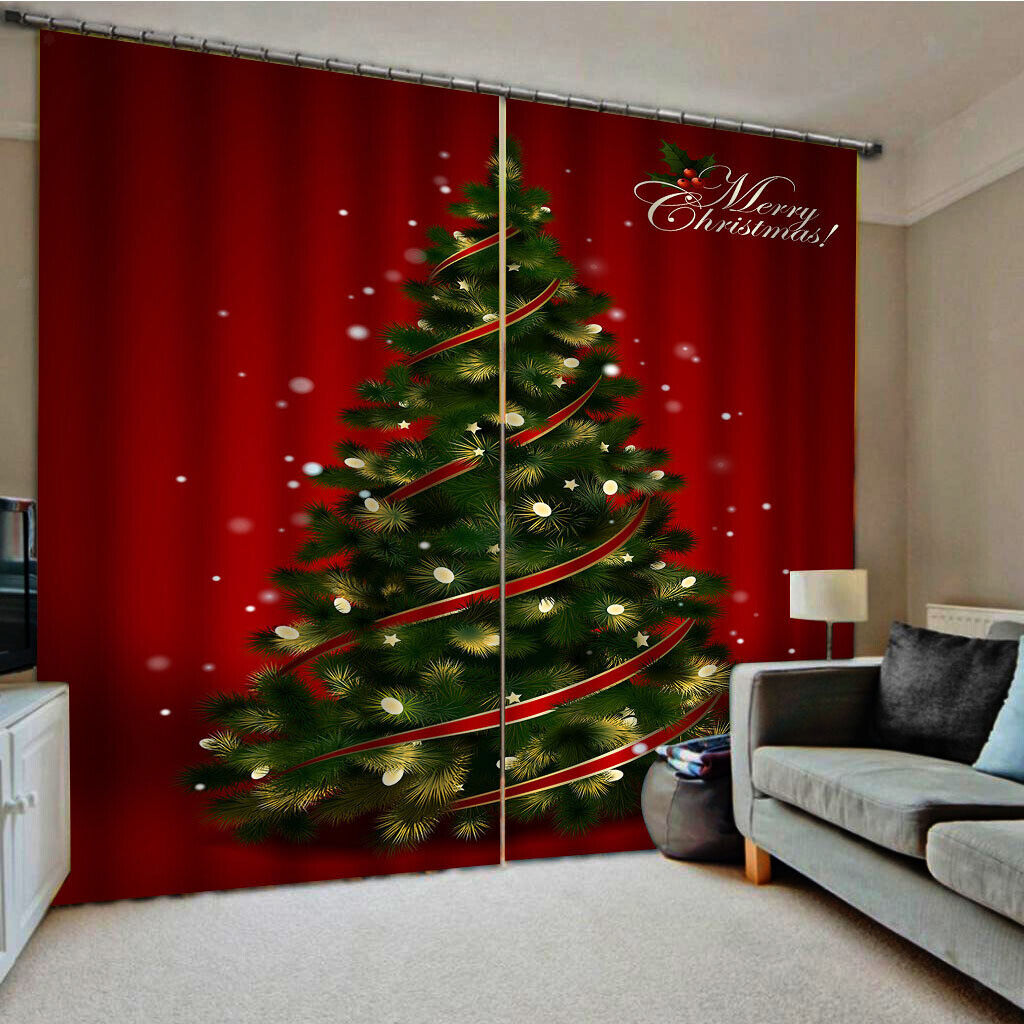 100x140cm Christmas Curtains Set  Waterproof 2Panels Drapes