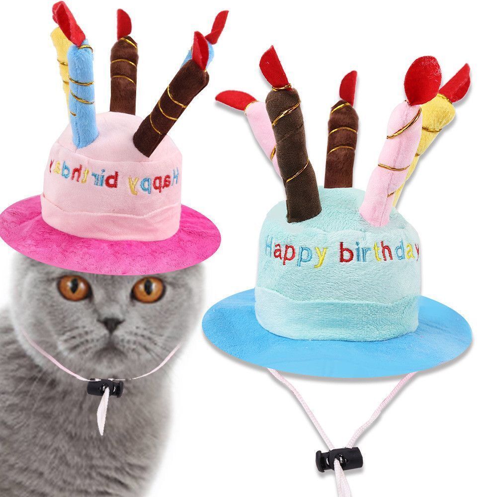 Birthday Party Costume Birthday Cake Beanies Hat Dog Cat Hat Headdress Pet Cap