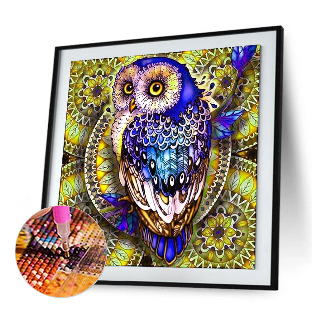 5D DIY Diamond Painting Owl Rhinestone Kit Full Square Wall Picture (F048)