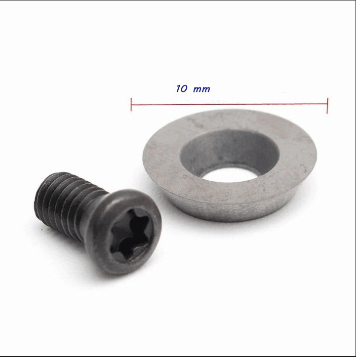 1pc 10mm Diameter Round Carbide Insert Cutter with Screw for Wood Turning Tool