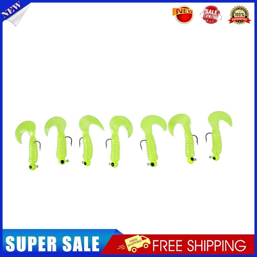 1.75g 4.4cm Soft Fishing Worm Lure with Lead Bait Hook Fish Tackle(Yellow)