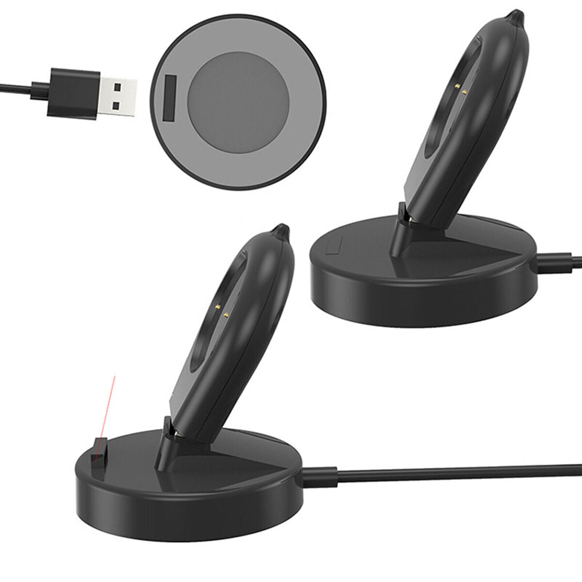 5V USB Watch Cradle Charger Black for Amazfit T-Rex2GTR 3 Pro/GTR3/GTS 3/A2169