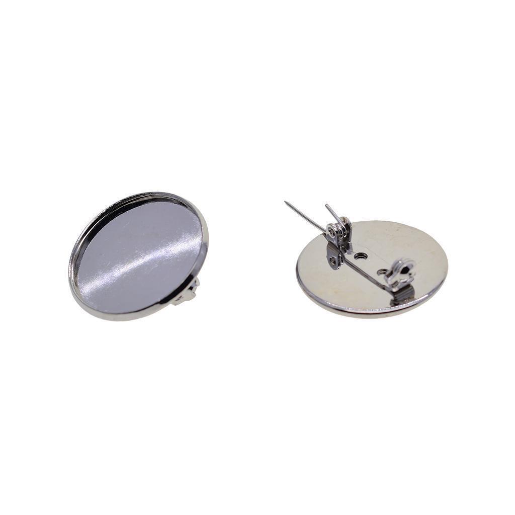 40set 25mm Brooch Making Blank Cabochon Bezel Setting Tray for Badge Jewelry